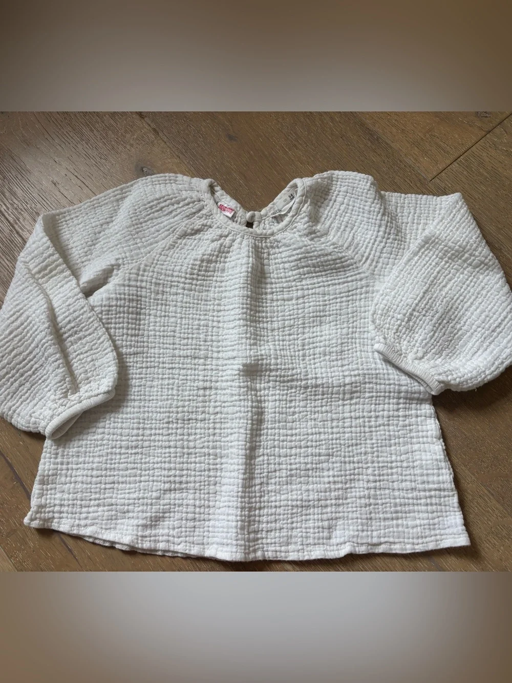 Zara girls White Gauze Peasant Blouse 5-6